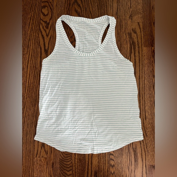 Lululemon White/Green Striped Love Tank Top - Picture 1 of 3